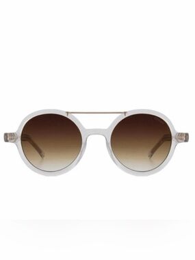 Komono sunglasses NEW NWT round Clear and Brown Vivien